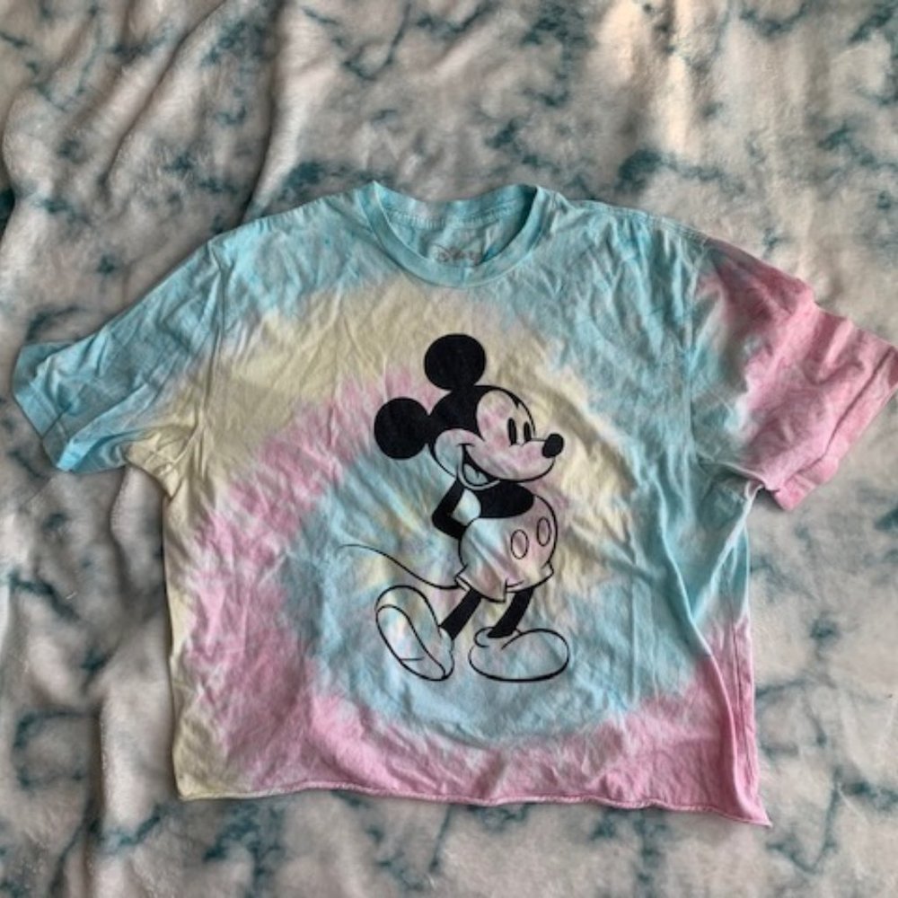 Tie dye mickey mouse crop top